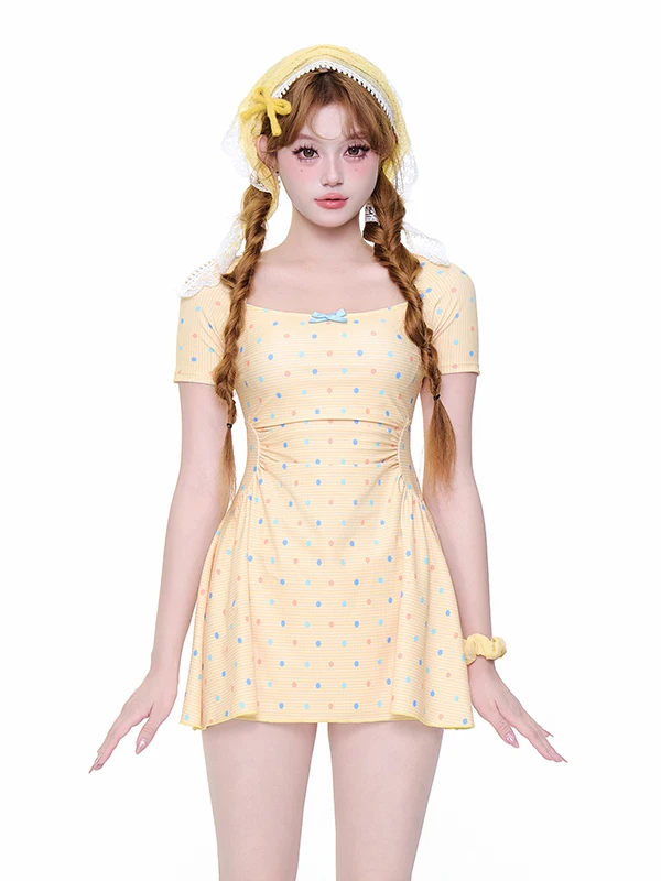 

Женский раздельный купальник Alice 2025: Новинка с юбкой, скрывающей живот, для стройности, идеально подходит для термальных источников