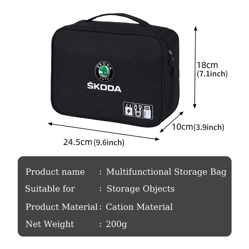 Car Trunk Fruit Food Bring Drink Multifunctional Storage Bag For Skoda Rapid Kodiaq Karoq Fabia Kamiq MK3 Roomster Enyaq