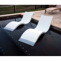 Outdoor Deck Pool Lounge Chair Swimming Pool Garden Reclining Chair in Water Chaise Ledge Sun Lounger