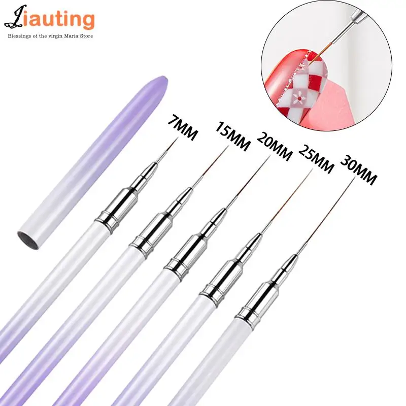 

1PC 7/15/20/25/30mm Nail Art Liner Brush Set 3D Tips Line Stripes DIY Drawing Pen UV Gel Brushes Painting Pen Manicure Tools