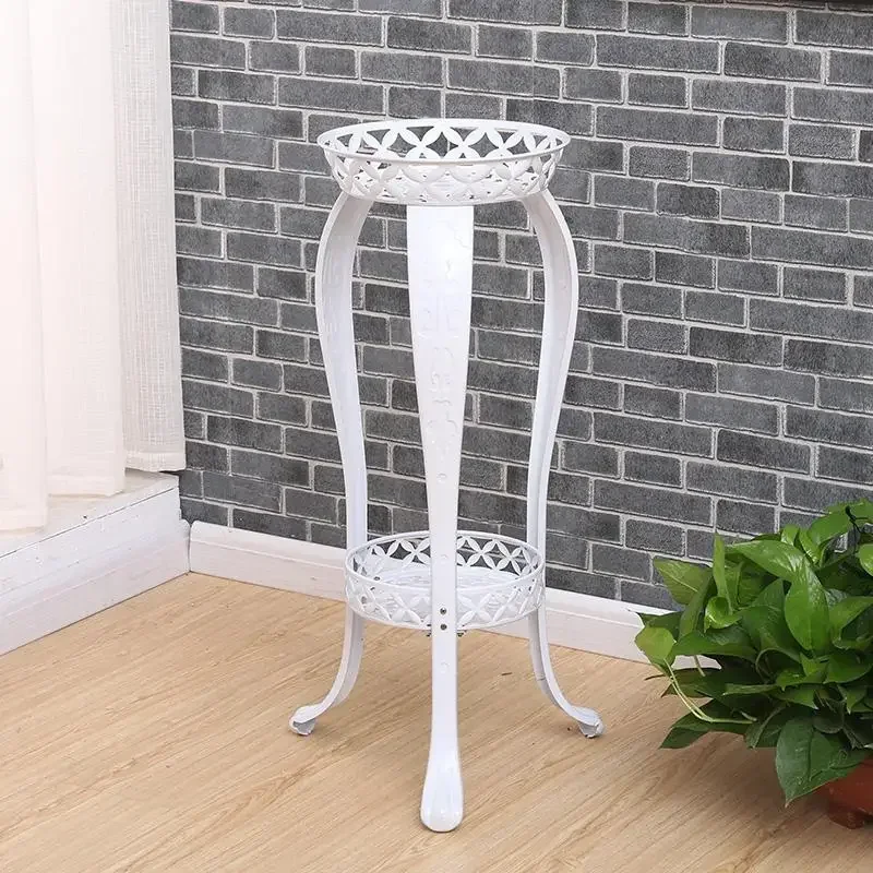 European Flower Rack Iron Art Multi-layer Floor Type Flower Pot Rack Indoor Living Room Green Radish Flower Rack Provincial Spac