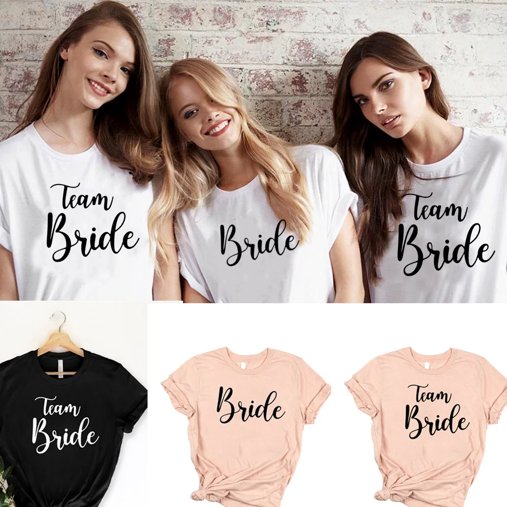 Bachelorette Team Bruid T-shirt Estisch Wedding Party Ulzzang T-shirt Cato Vrouwen Thee Bruid Korte Vrouwen Tops Drop Schip