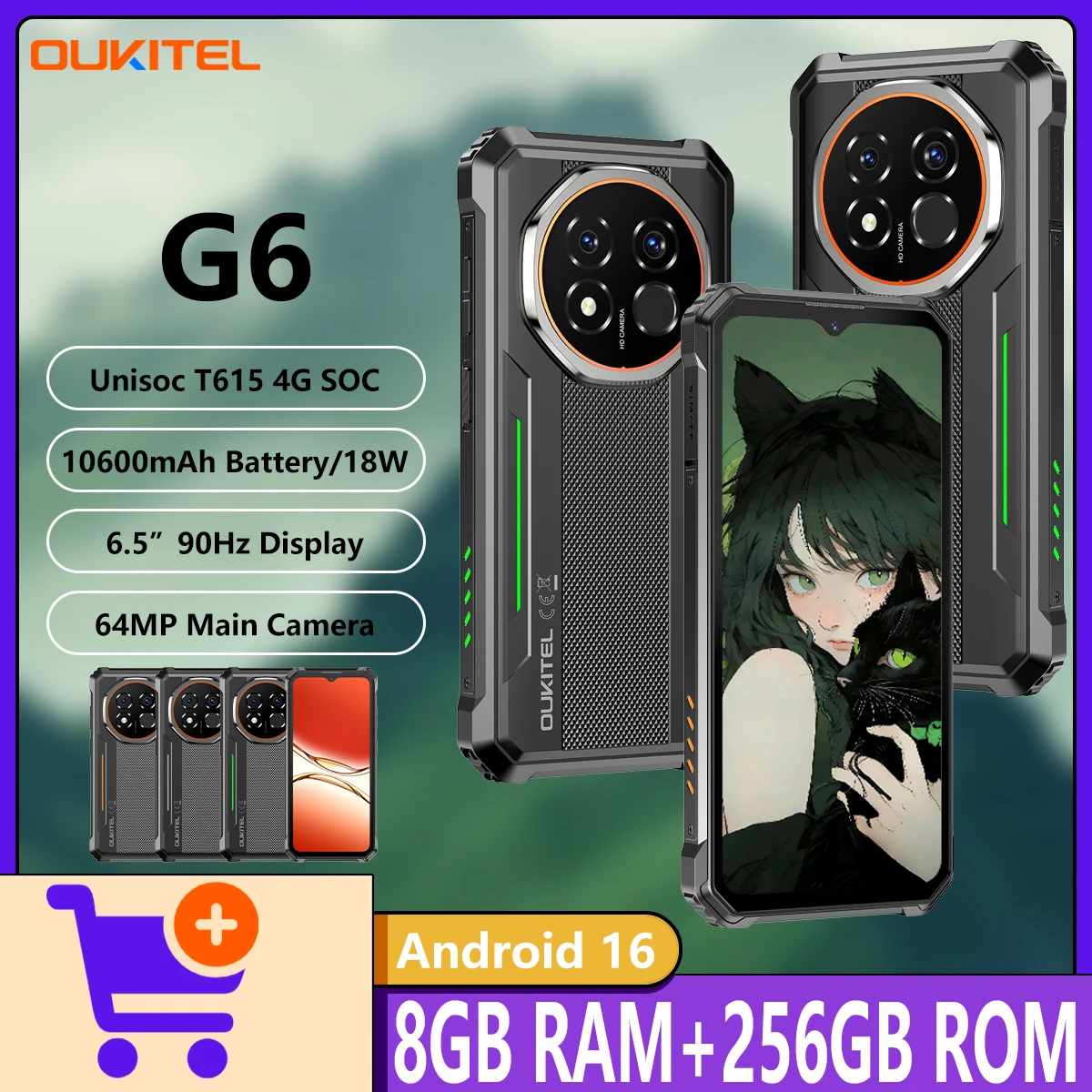 OUKITEL G6 4G: Smartphone Resistente com 10600mAh