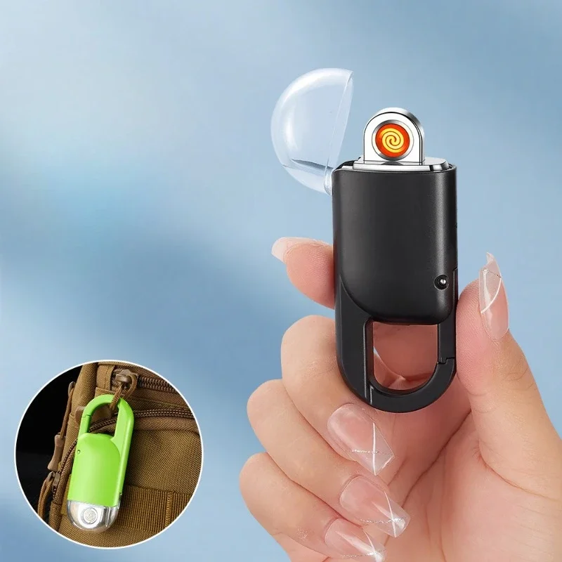 New Multifunctional Keychain USB Charging Windproof Lighter Personalized and Creative Smoking Gift Tool Cigarette Accessories