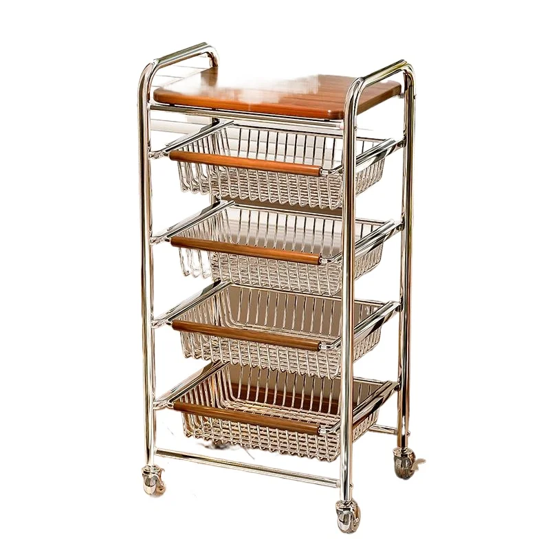 

Snack rack Multifunctional crevice trolley Fruit and vegetable kitchen vegetable basket Movable storage rack