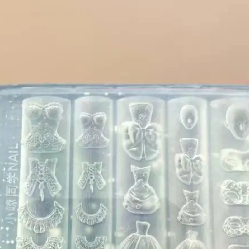 Mask Skirt 3D Silicone Mold Nail Art Decorations DIY Manicure Design Tool Castle Hat Transparent Nail Templates Jewelry Crafts