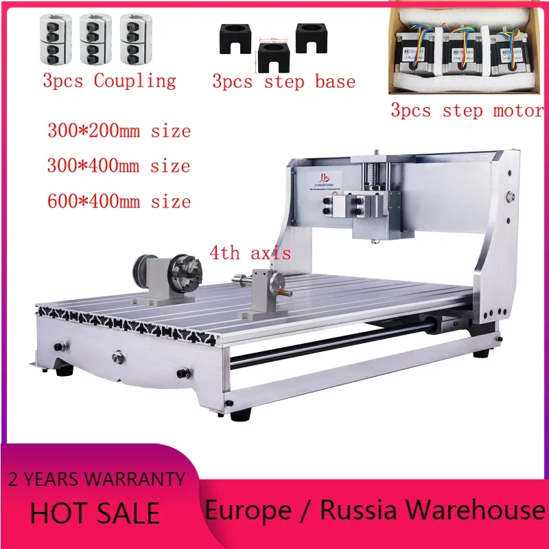 

CNC Router 3040 Frame Kit 6040 Engraving Milling Machine Bed 3020 Wood Carving with Rotary Axis 57mm Stepper Motor