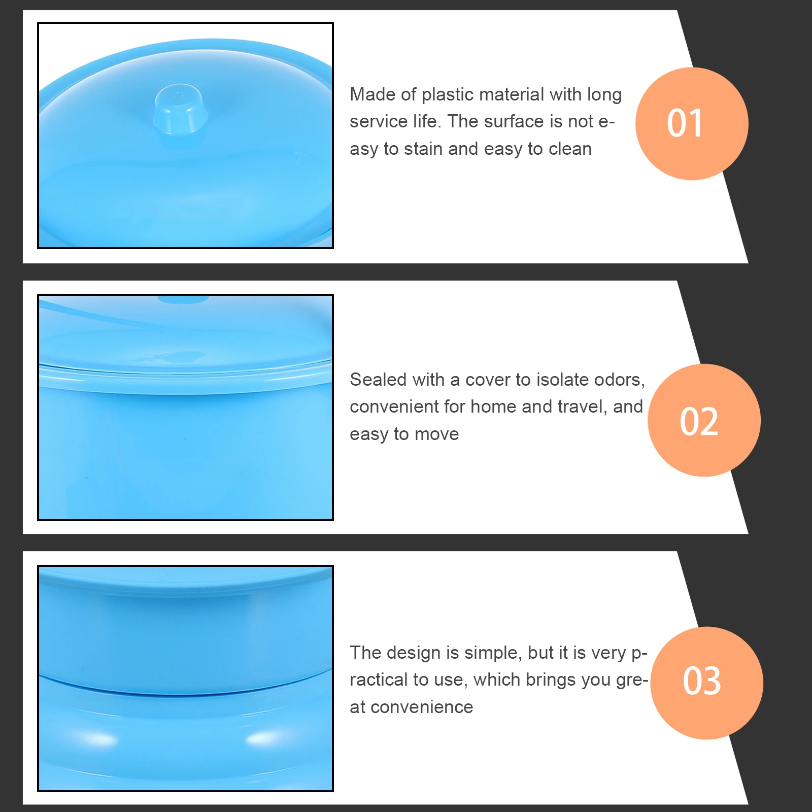 

Portable Urinal Potty for Adults Kids PP Material Easy to Pot Toilet Seat Bidet for Home Travel Use