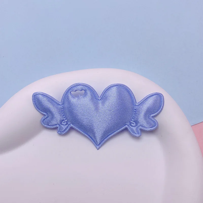50 Stück 7*3,8CM Doppelseitige Herz-Engelsflügel-Applikationen für DIY Haarspangen-Zubehör, Kleidung, Kopfbedeckungen, Taschendekoration, Aufnäher – Detail 6