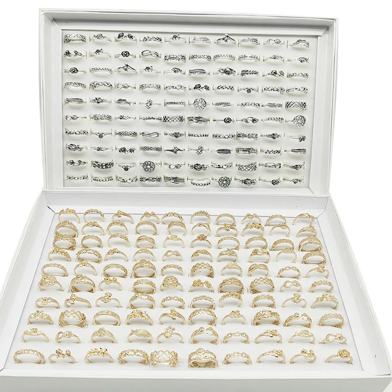 30 unids/lote, venta al por mayor de fábrica, Dropshipping, conjunto de anillos de dedo de diseño antiguo, estilo mixto, regalo para mujer, fiesta, Bar, decorar chica