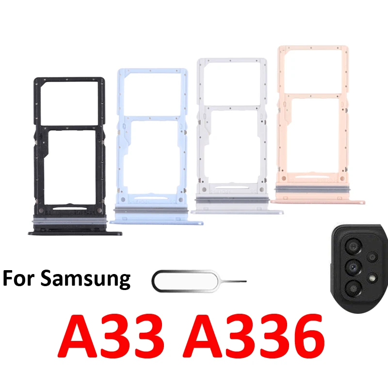 For Samsung Galaxy A33 5G A336 A336B Phone SIM Tray Micro SD Chip Card Slot Drawer Holder Pocket Single Dual Parts Black Blue