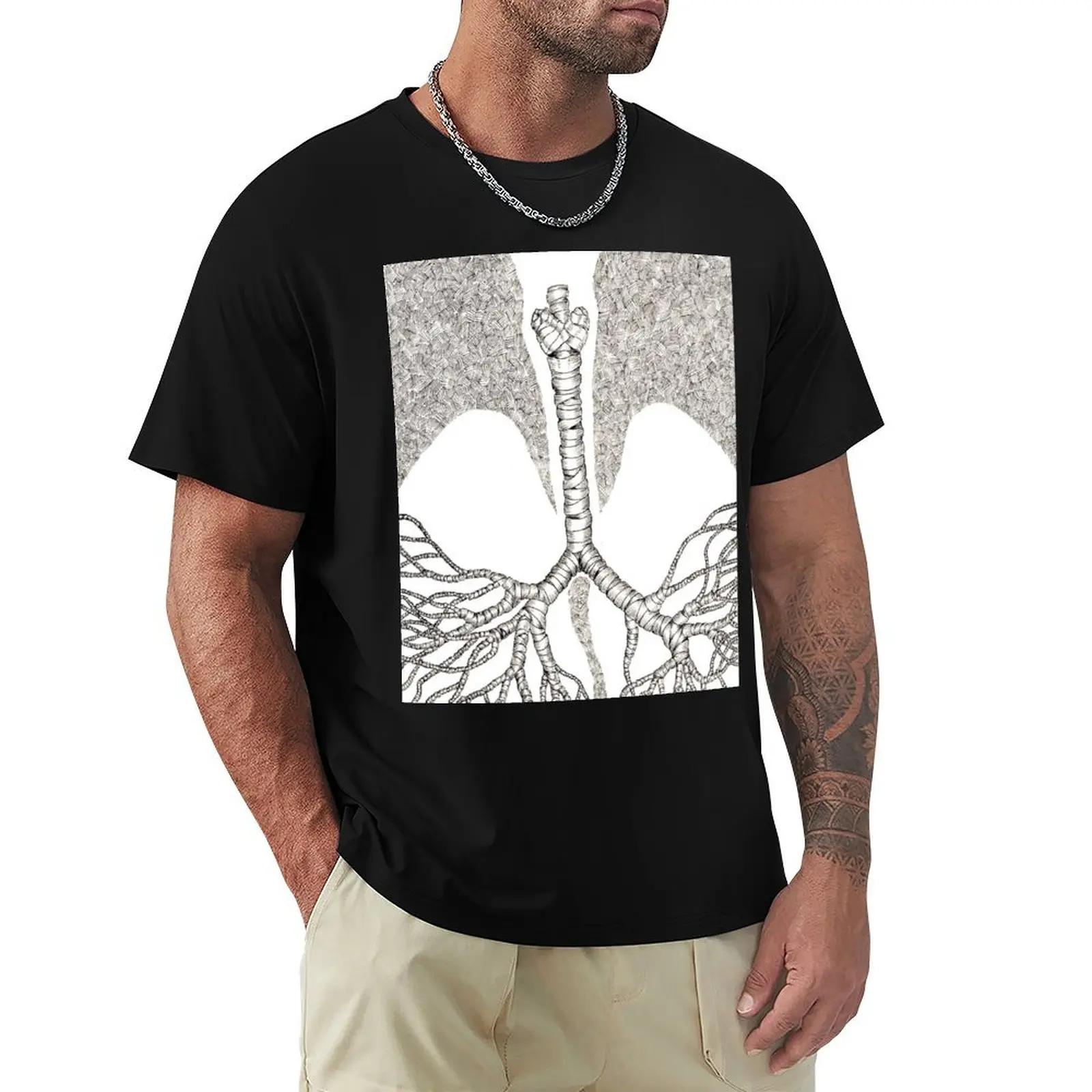 Wrapped Lungs T-Shirt Outdoor Sports Short Sleeve Top