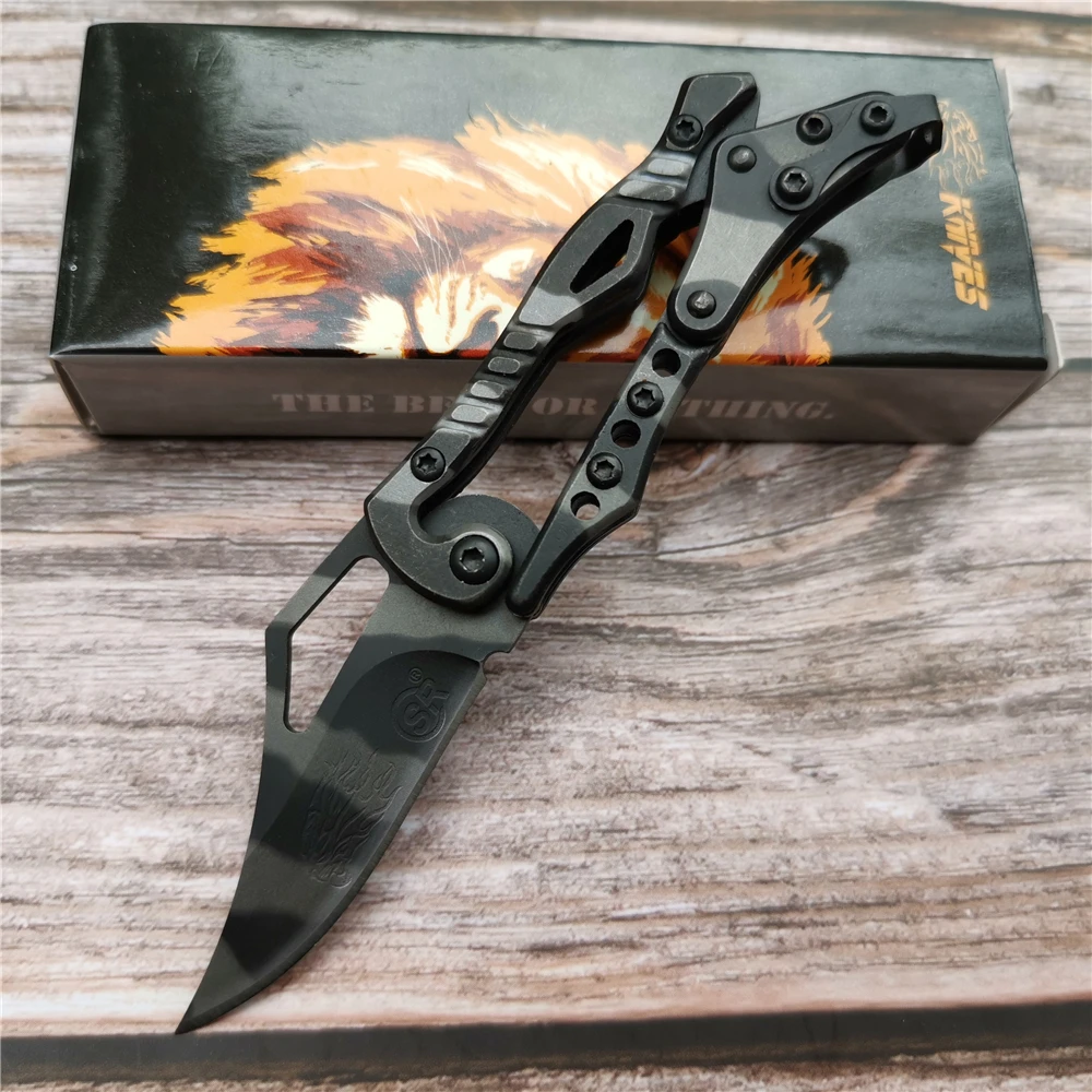 Camo Folding Pocket Knife, Compact 125mm Tactical EDC Tool with Clip | Stainless Steel Blade for Survival & Outdoor Use