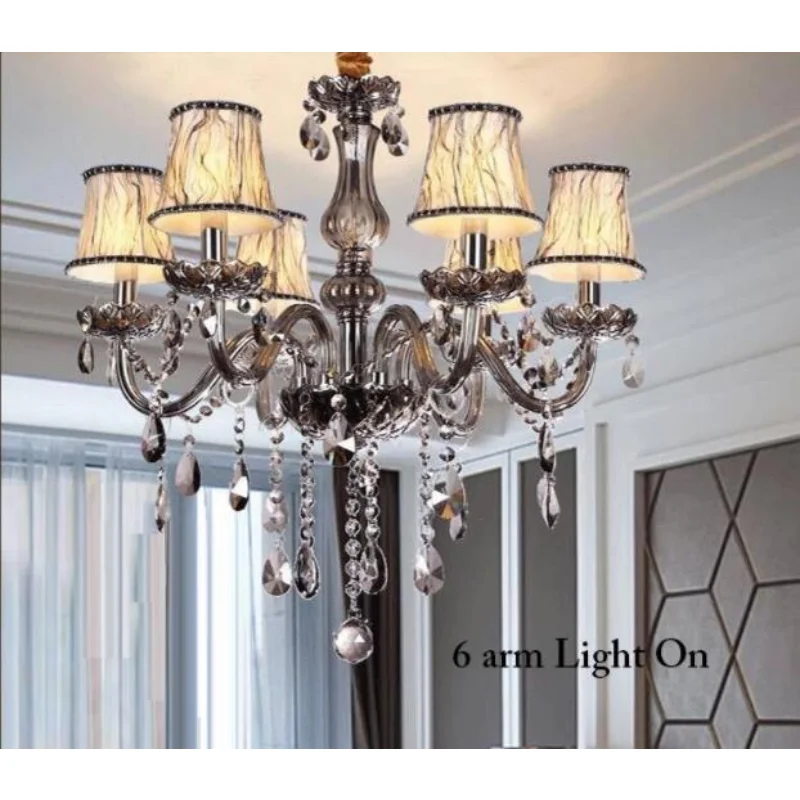 

Smoky Grey Crystal Chandelier Fashion of Luxury Large Led Pendant Light Living Room Lights Modern Crystal Chandelier Lighting