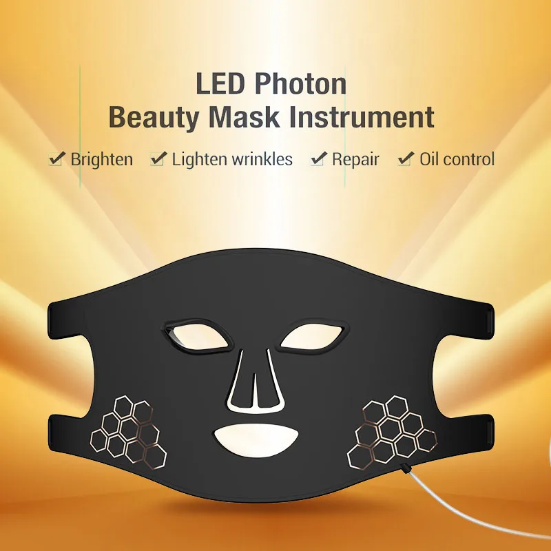 Silicone 4-Color LED Light Therapy Mask Anti-Wrinkle Photon Facial Beauty Device