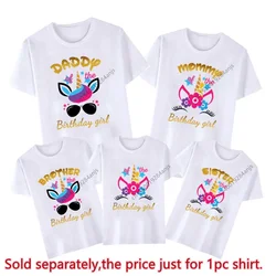 New Funny Unicorn Family Matching Clothes Father Mother Daughter Son Birthday T-Shirt Family Dress Party Kids T-Shirt