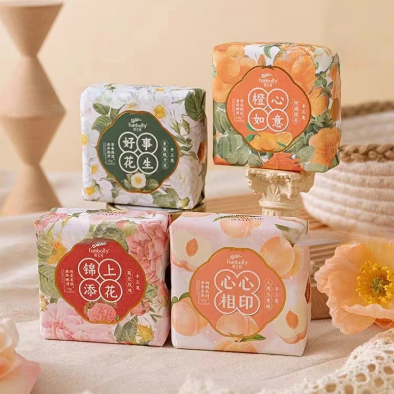 

Fruit Floral Fragrance Handmade Soap 120g Gifts Souvenir Aromatherapy Soap Face Cleaning Hand Washing Wedding Bath Accessories