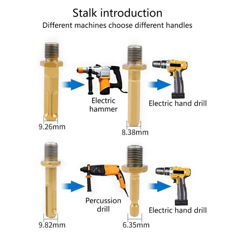 652F 6pcs Lepas Kayu Splitters Sekrup Bor Bit Bit Square Round