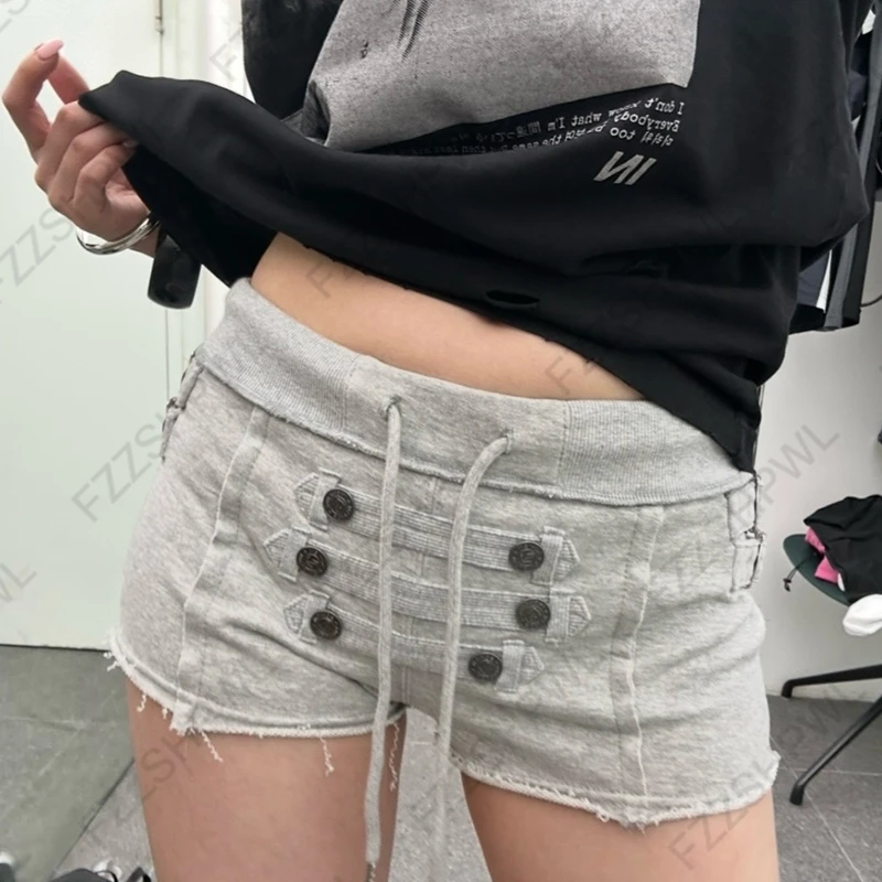 2026 Emo Punk Y2K Women's Mini Shorts Sexy Slim Fit Casual Chic Trendy Aesthetic Pants Grunge Gothic Party Korean Gyaru Bottoms