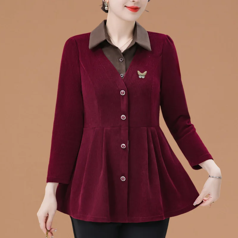 Faionable casual longo sve base camada dr feminino primavera outono novo sle a linha saia gola único botão fechamento