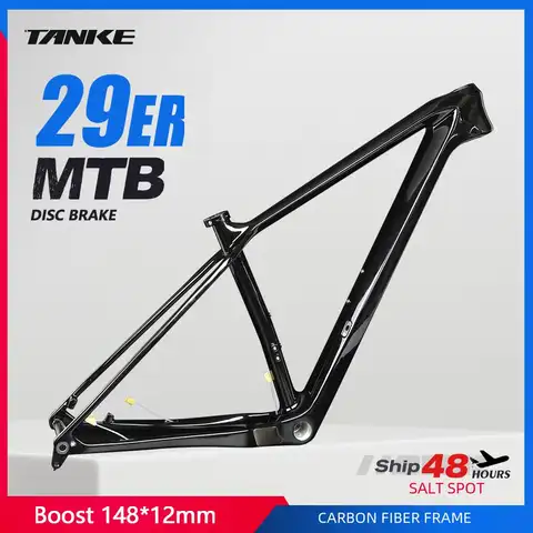 TANKE 29er Carbon Mountain Bike Frame Boost 148mm MTB Carbon Bicycle Frame Disc Brake Hard Tail T800 Carbon Fiber BicicletaFrame