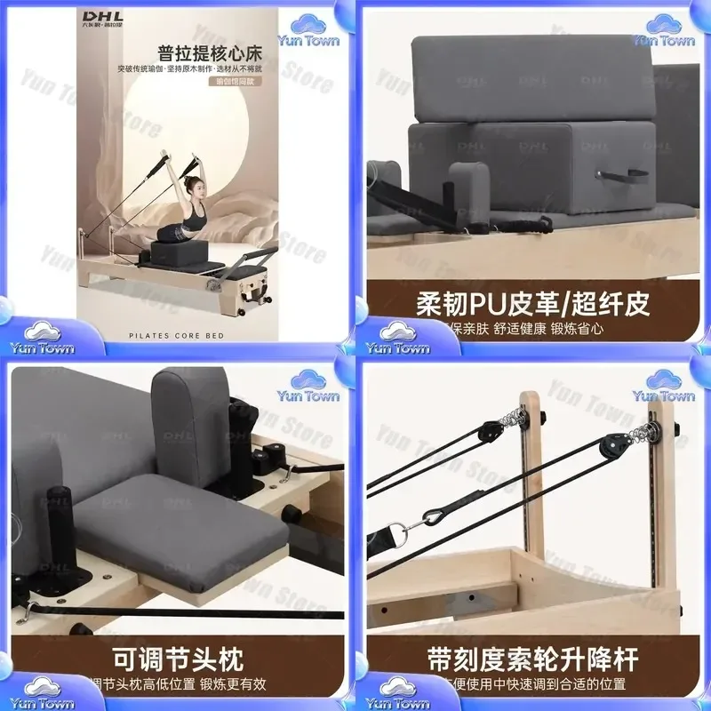 for Pilates Core Bed for Yoga Studio Gym Home Use Large Five-Piece Pilates Equipment Set Fitness Mat Reformer Accessories
