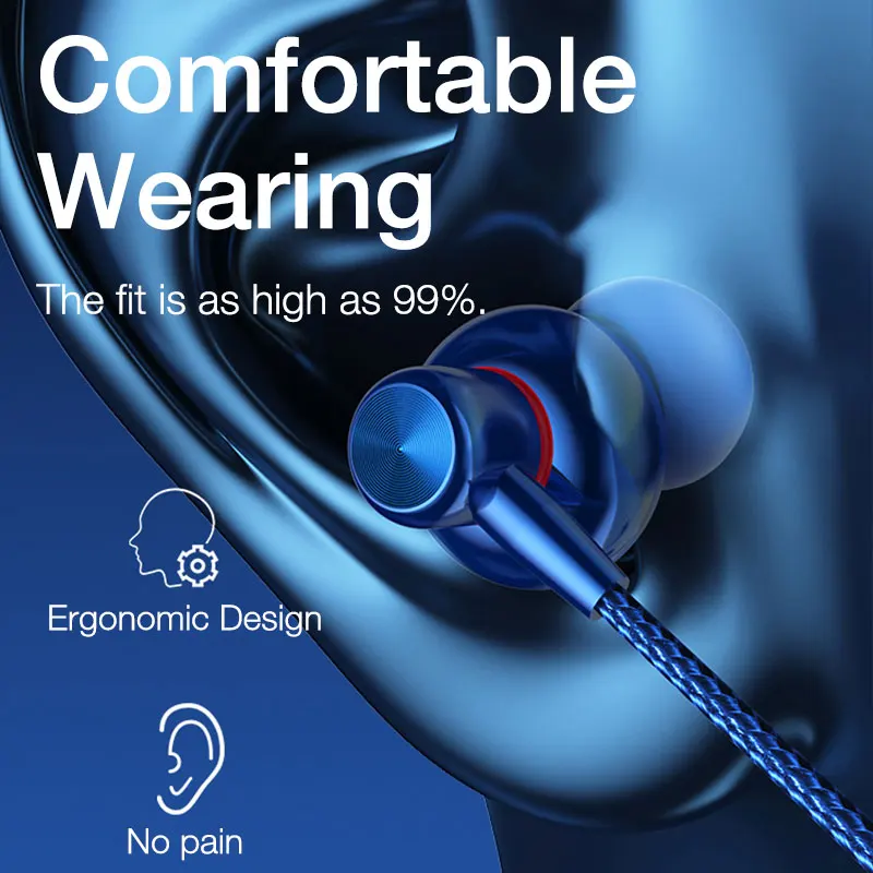 EARDECO 3.5 مللي متر سماعات أذن سلكية مع ميكروفون سماعة باس سماعة الهاتف ستيريو مضفر سلكية سماعة الحد من الضوضاء Hifi