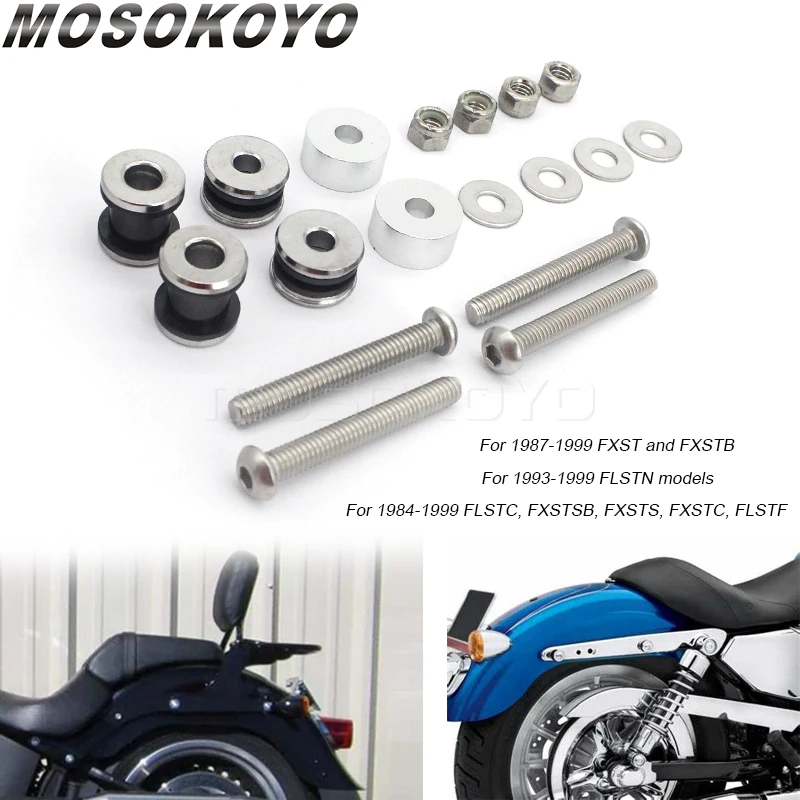 

Motorcycle Docking Hardware Kit For Harley Softail Fat Boy Heritage Night Train FXSTB Detachable Sissy Bar Luggage Rack Mounting