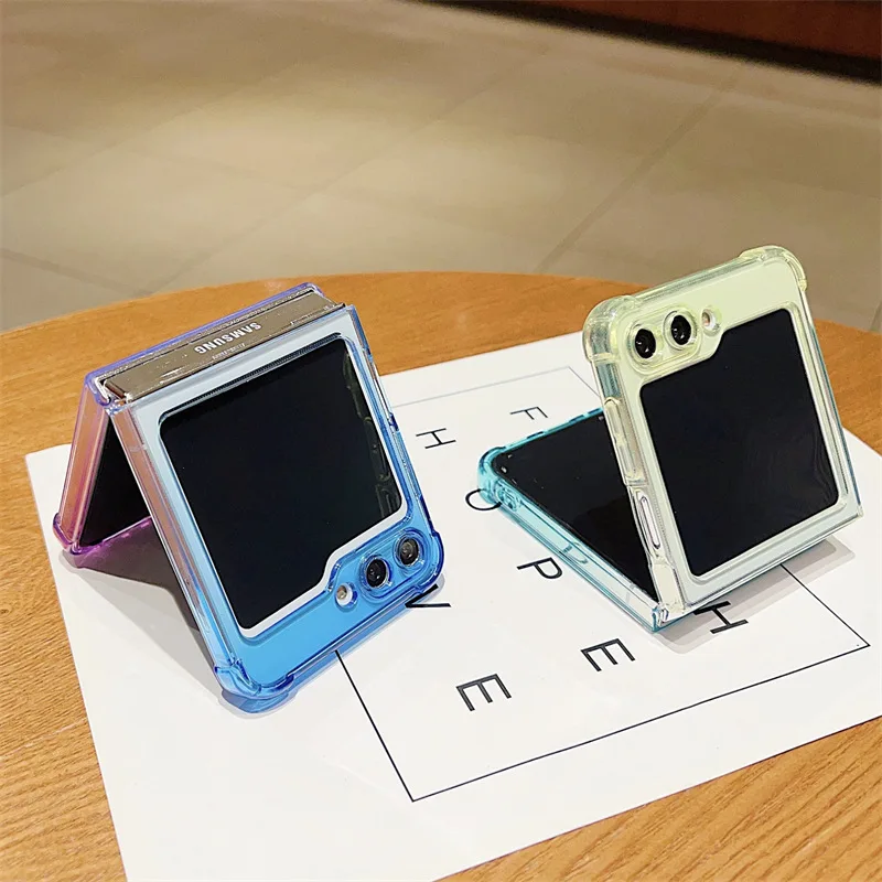 Fresh Color halo dyeing Color Gradient Phone Case for Samsung Galaxy Z Flip 5 Hard PC Back Cover for Z Flip 5 Case Shell