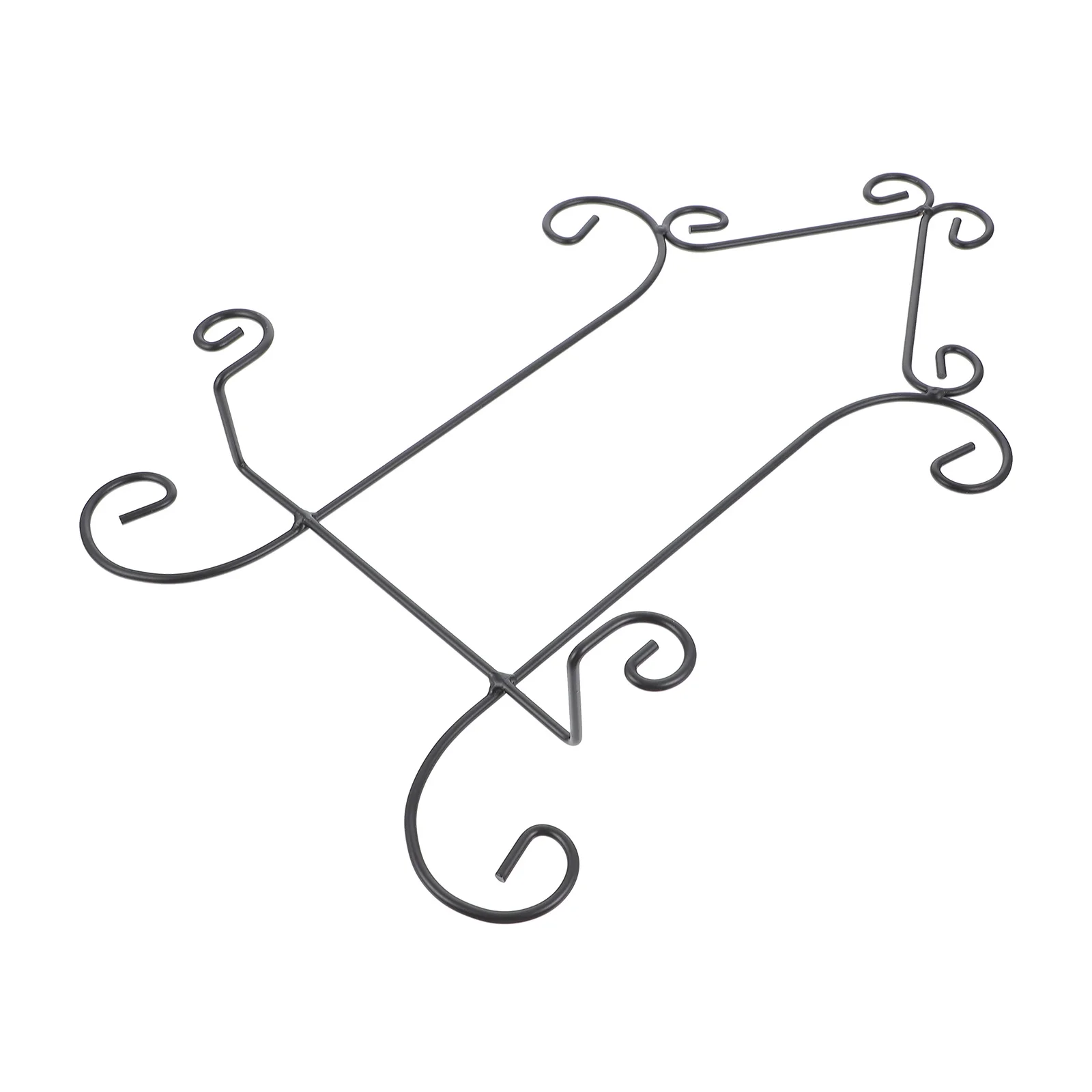 

Storage Shelving Wrought Iron Hanging Rack Model Display Stand Holder Wall Shelf Organizer Metal Hangers Black