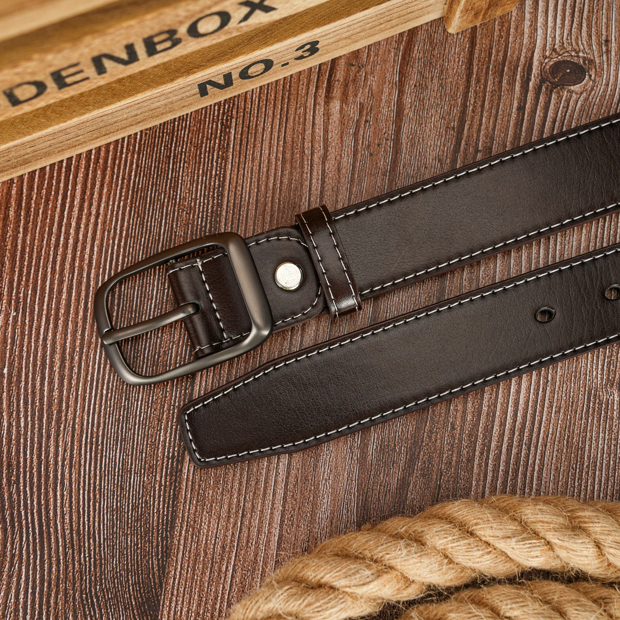 Pin buckle Day button casual simple PU belt