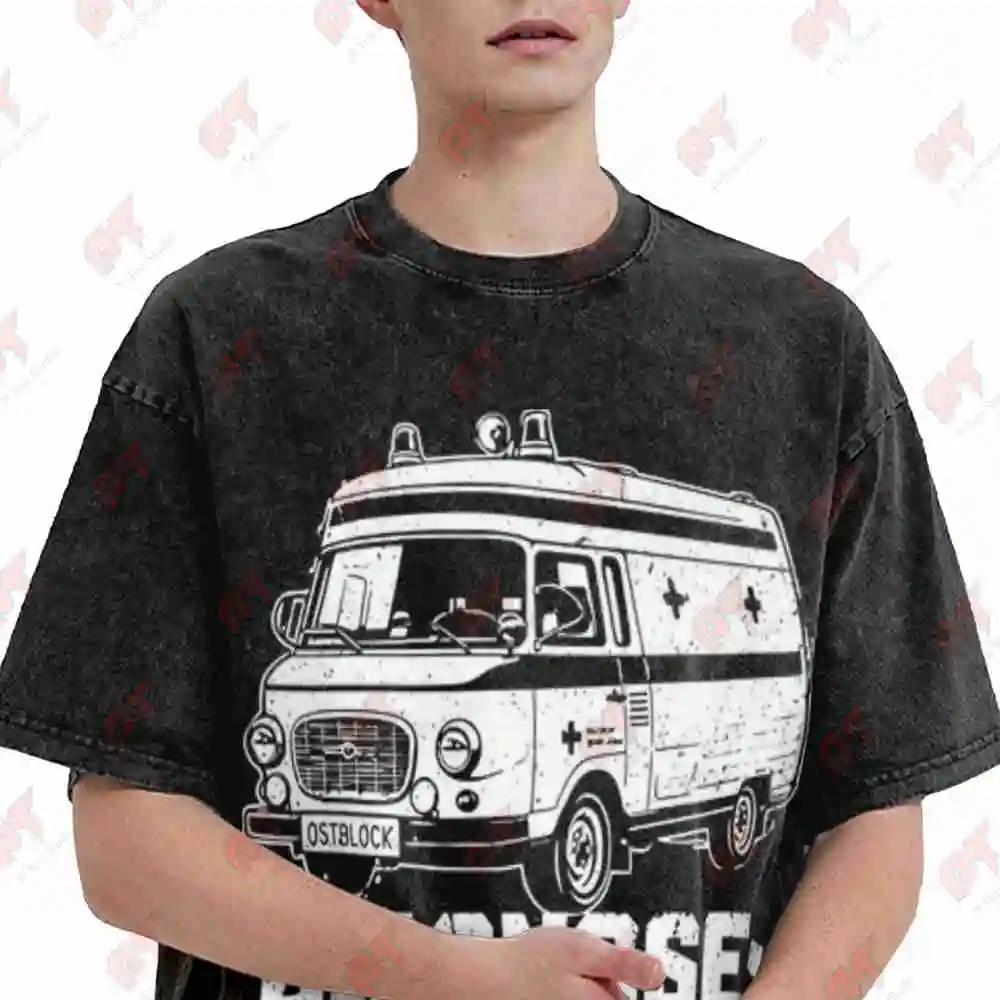 Eastern Bloc Barkas Ambulance Vintage Washed Tee Pure Cotton T-Shirt