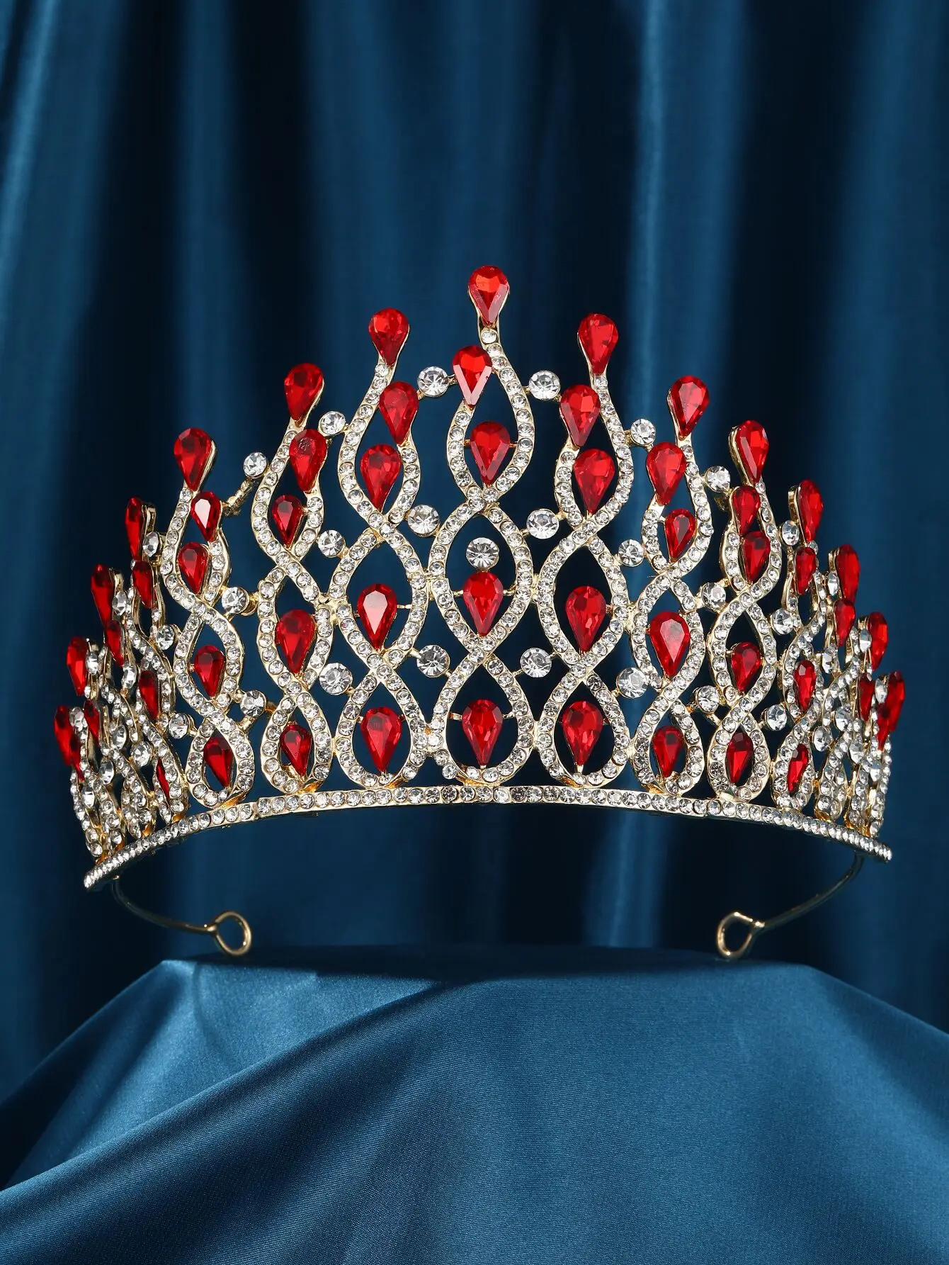 Luxury Bridal Crystal Crown Baroque Mori Rhinestone Tiara Wedding Hair Accessories Queen Headpiece