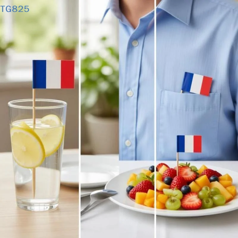 【AN】100pcs, France Toothpick Flags,French Party Supplies,Appetizer Flags Toothpicks, Thanksgiving Christmas Party Supplies
