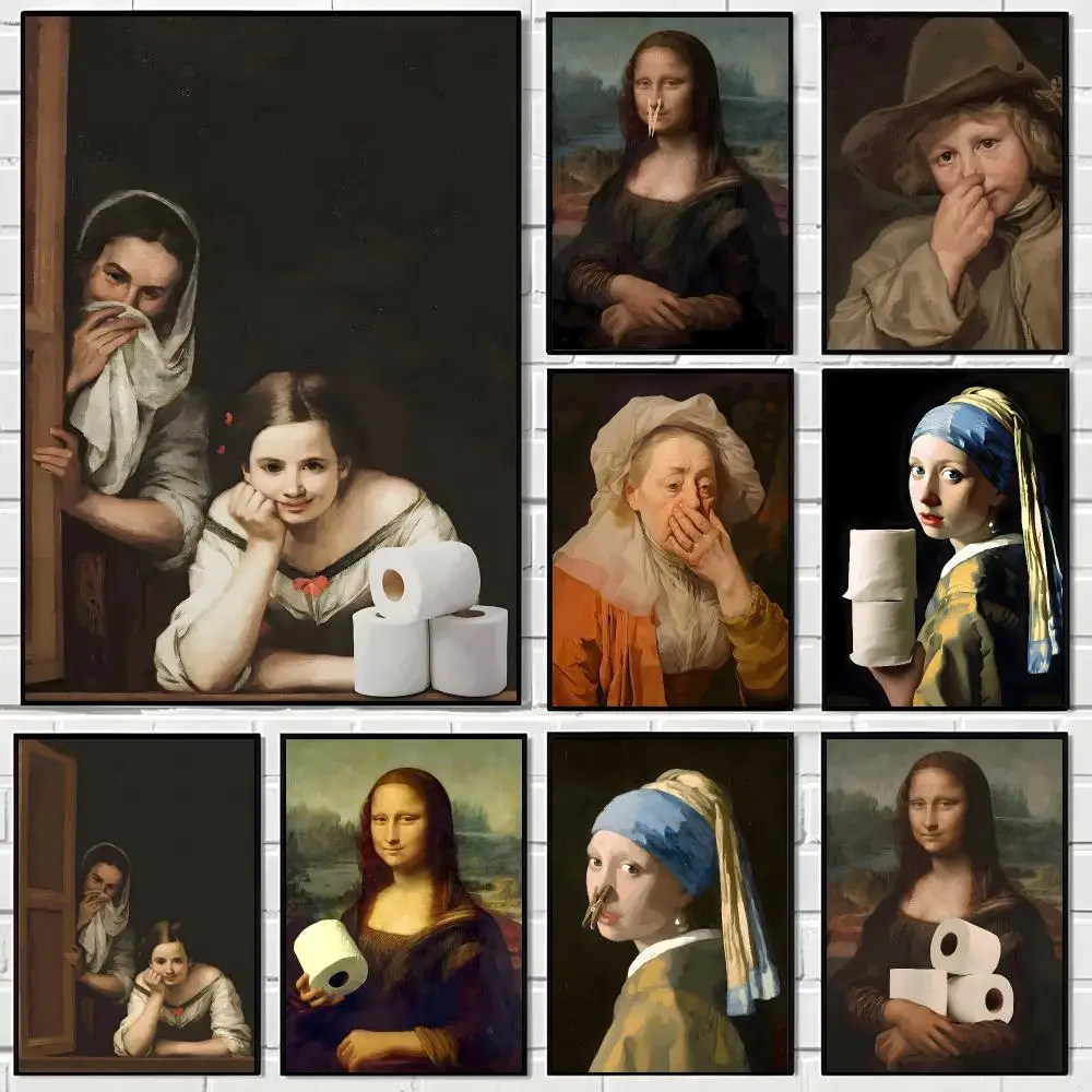 S-Spoof bathroom classic Art Poster Aesthetic Wall Art Canvas Poster Room Decoration Items Bedroom Decor