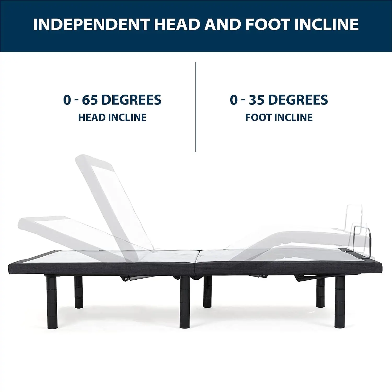 Twin XL Adjustable Bed Base with Wireless Remote Head & Foot Incline No Tools Assembly, Customized
