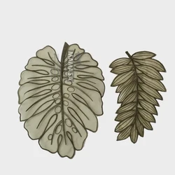 2 Pcs Dark Green Transparent Leaves Embroidery Patches Fabric Stickers For Clothing Backpack Accessories Sewing Repair Crafts