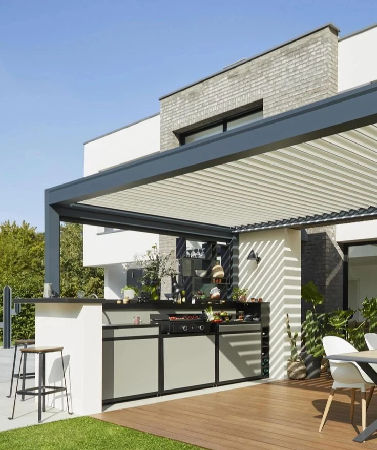 Outdoor Furniture Waterproof Gazebo Aluminum Pool Gabled Bioclimatic Electric Pergola Garden Decorations Louvered Pergolas