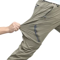 Pantalones elásticos de secado rápido de cuatro lados para hombre, pantalones de Montañismo al aire libre, ligeros y finos para mujer, transpirables elásticos de verano