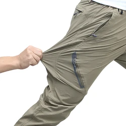 Pantaloni elastici a quattro lati ad asciugatura rapida per pantaloni da alpinismo da uomo, leggeri e sottili per il traspito elastico estivo da donna