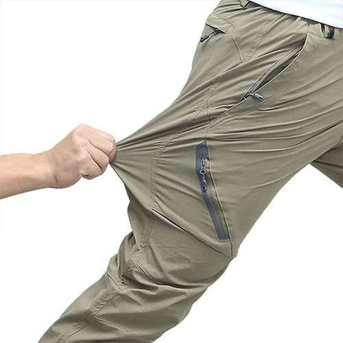 Pantalones elásticos de secado rápido de cuatro lados para hombre, pantalones de Montañismo al aire libre, ligeros y finos para mujer, transpirables elásticos de verano