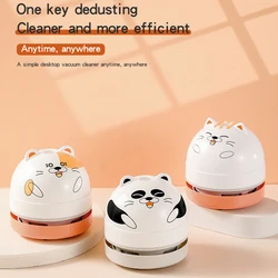 Desktop Vacuum Cleaner Cute Portable Table Dust Sweeper Cartoon Vacuum Battery Operated for Cleaning Dust Crumbs Hairs Scraps
