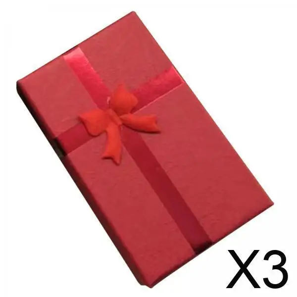 

3x Jewelry Gift Box Jewelry Organizer Holder Elegant Cardboard Jewelry Box for