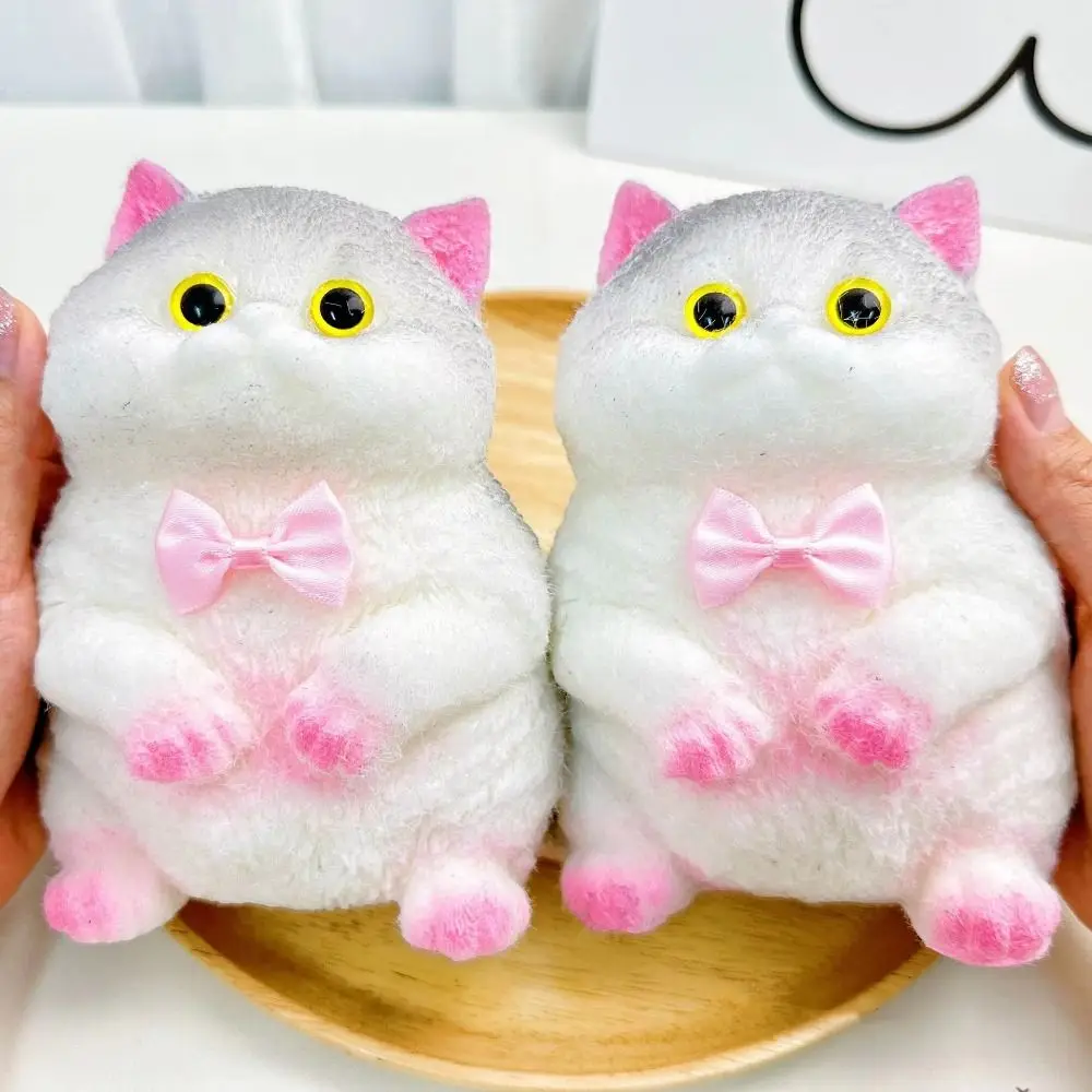 

Pretend Play Cartoon Big Cat Squeeze Cat Bell Bow Cat Shaped Squeeze Animal Mini Artificial Squeeze Adults
