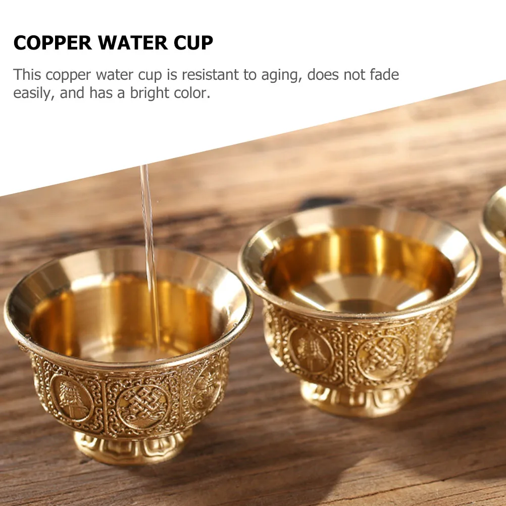 

Buddhism Accessory Copper Water Cup Exquisite Detail Design Perfect Gift for Family Friends Believers Water Cup