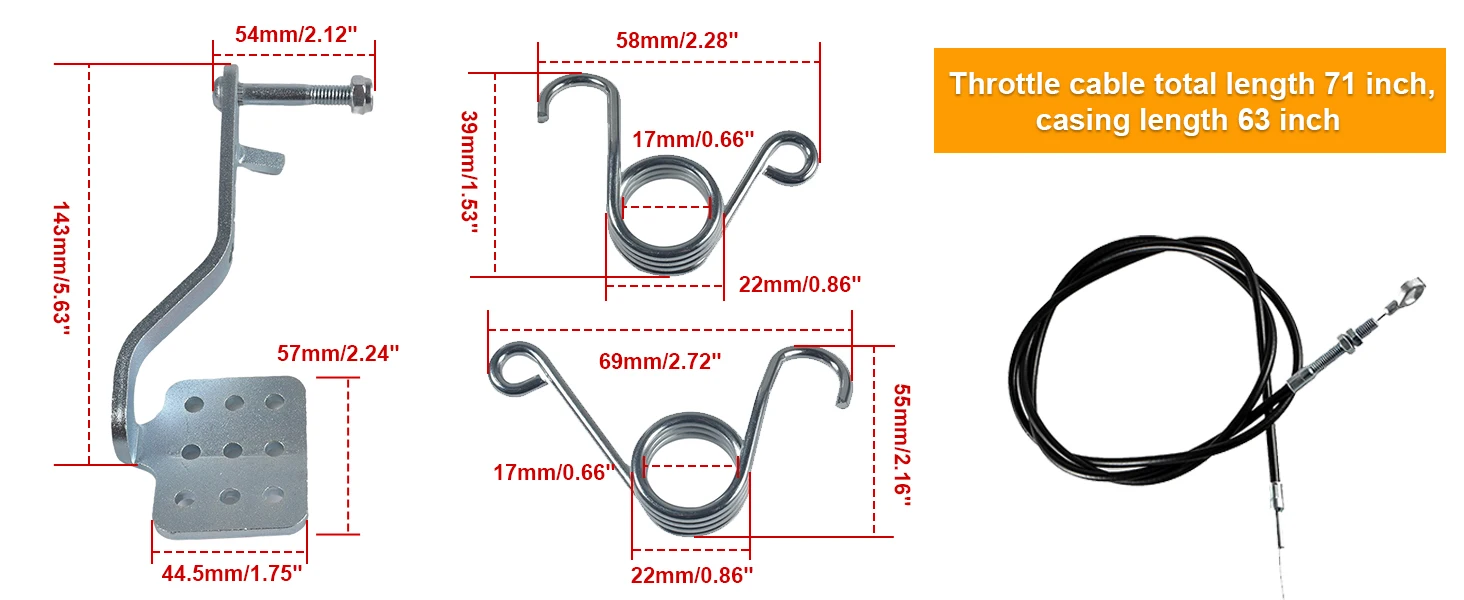 Pedals With Throttle Cable Go Cart Brake Throttle Pedal 71