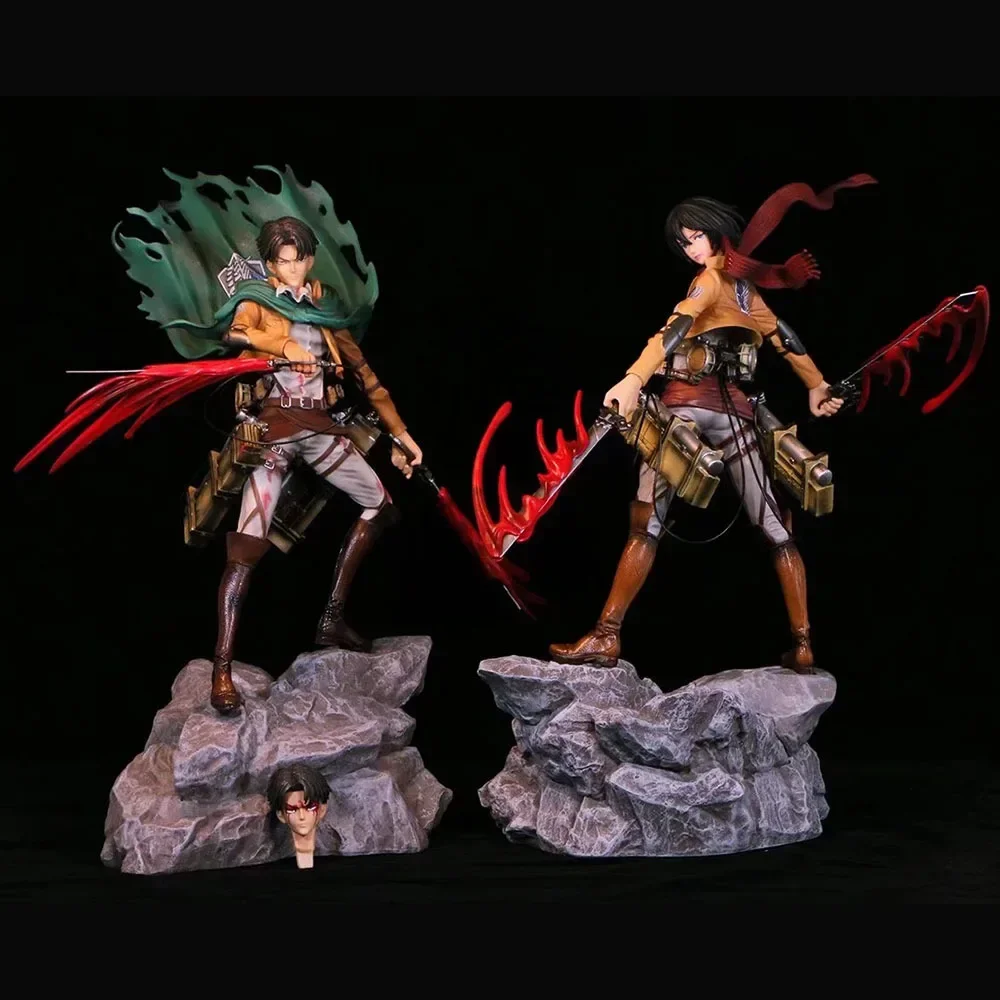 Атака на кожу, 35 см, Levi · Ackerman Anction Figur Mikasa · Ackerman, фигурки аниме, периферийные модели из ПВХ, Коллекционирование детской модели