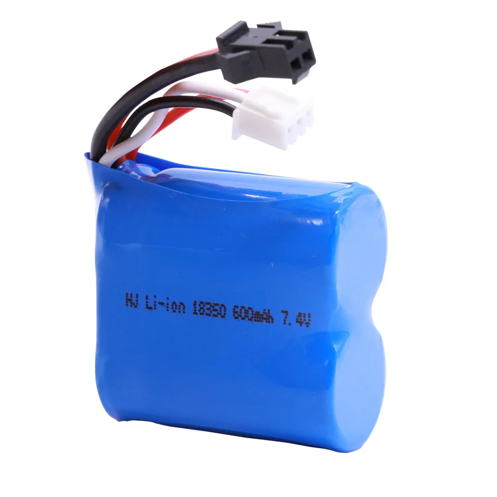 Akumulator litowo-jonowy do TK H100 H102 S2 Szybkie zabawki RC model łodzi 18350 7,4 V (3,7 V * 2) 600 mAh 15C akumulator SM/JST/T/EL-2P Wtyczka 2S