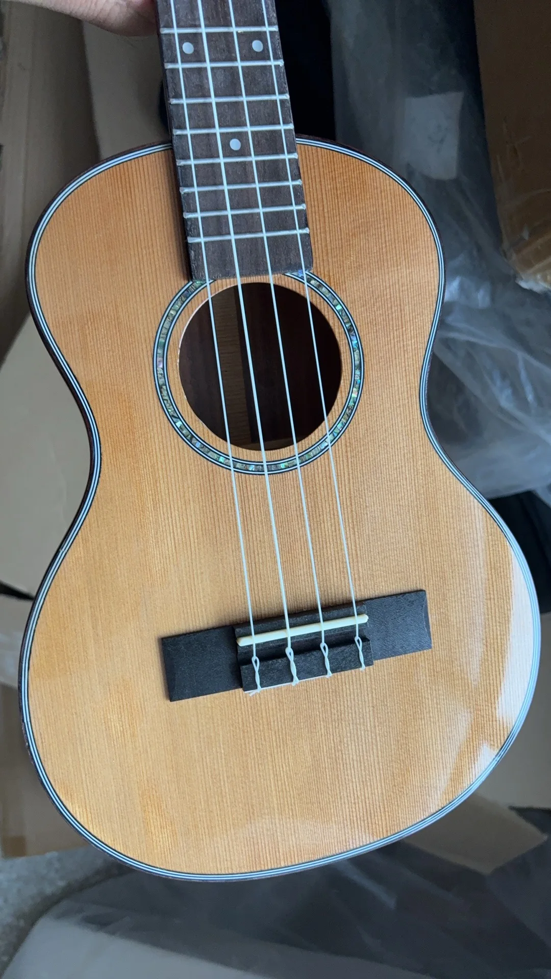 قيثارة صوتية صلبة كاملة مقاس 24 بوصة احترافية مع جسم أكاسيا صلب/جسم أكاسيا صلب، حفلة 24 قيثارة، أرز صلب/شجرة صلبة