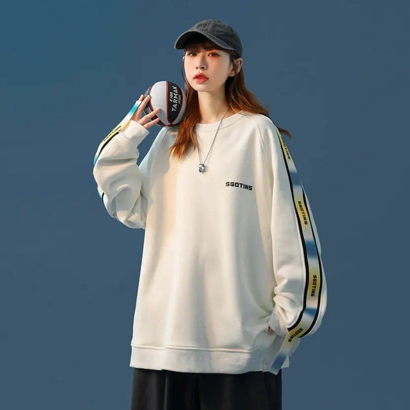 

Свободный крой, длинный рукав, круглый вырез, толстовка в американском стиле, весна-осень, новинка, мужская одежда, повседневная модная куртка